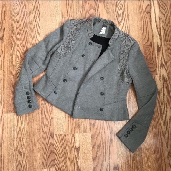 Free People Military Cropped Jacket Size 8 - Picture 3 of 8